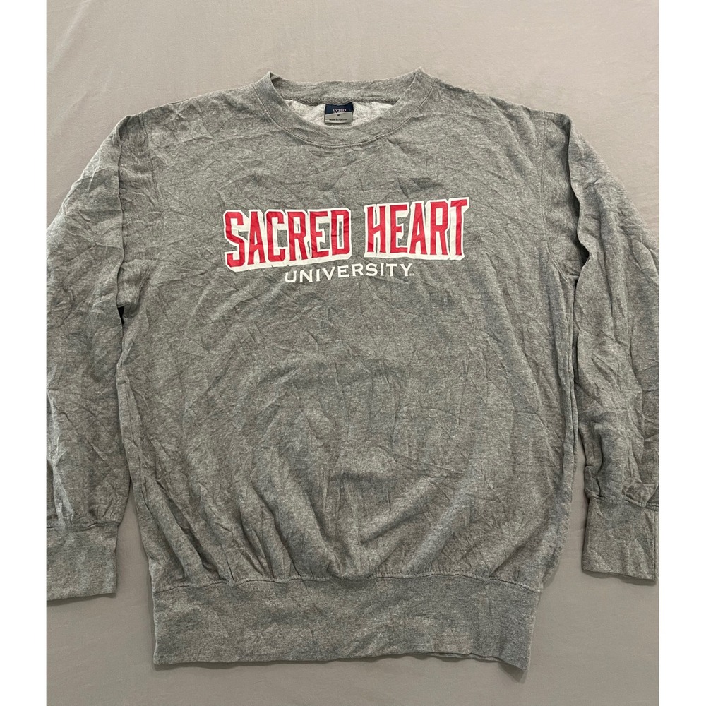 MV Sport Sacred Heart University Sweatshirt Mens M Gray Crewneck SHU Pullover